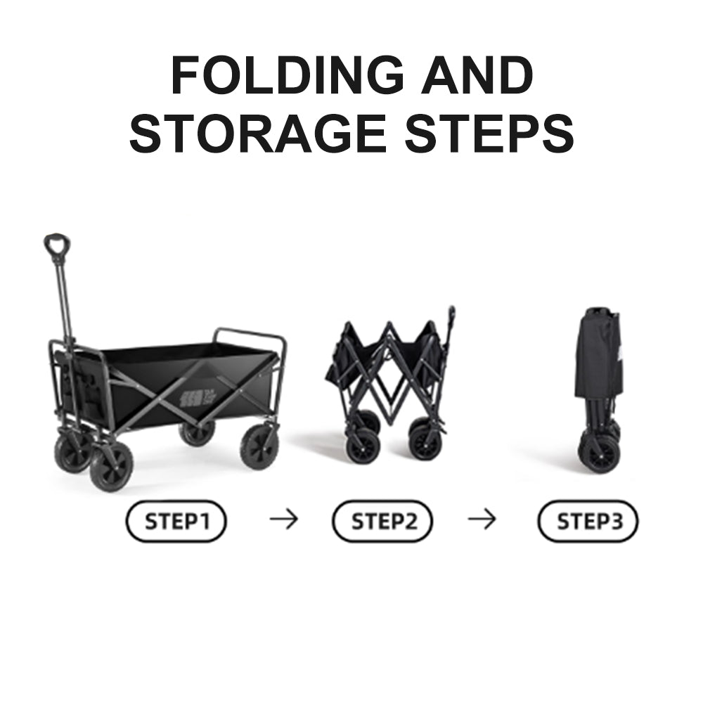 Tanstrider Heavy Duty Collapsible All-Terrain Camping Wagon with Dual Brakes