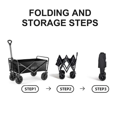 Tanstrider Heavy Duty Collapsible All-Terrain Camping Wagon with Dual Brakes