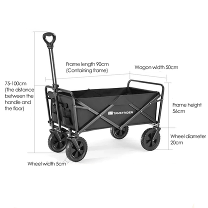 Tanstrider Heavy Duty Collapsible All-Terrain Camping Wagon with Dual Brakes