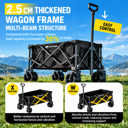 Tanstrider Heavy Duty Collapsible Outdoor Camping Wagon with Tailgate