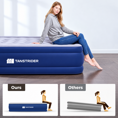 Air Mattress Full with Built in Pump,18'' Raised Inflatable Blow Up Mattress, 3 Mins Quick Self-Inflation/Deflation Inflatable Bed for Guests & Home, Outdoor Camping and Travel