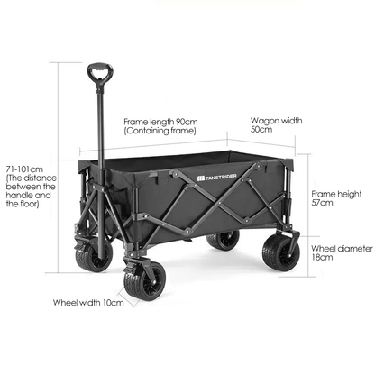 Tanstrider Heavy Duty Collapsible Outdoor Camping Wagon with Tailgate
