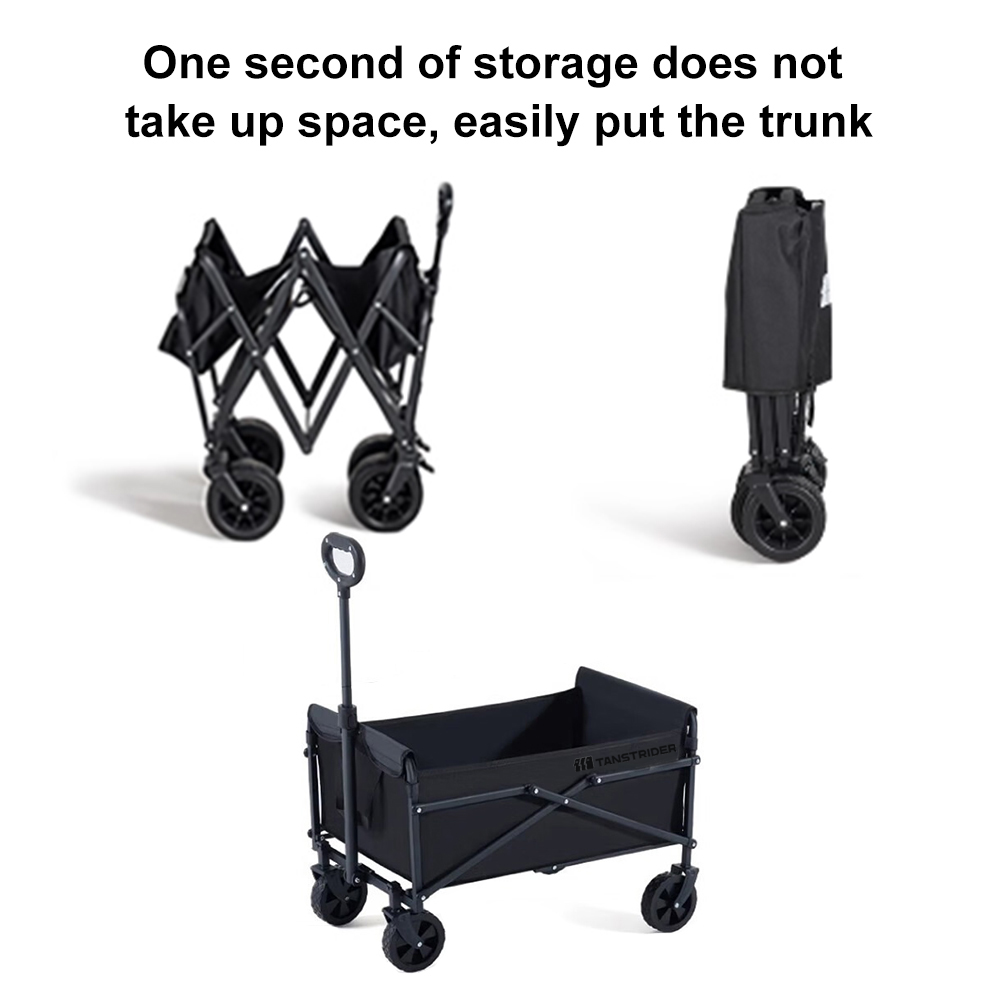 Tanstrider Heavy-Duty Collapsible Folding Camping Wagon with 10cm All-Terrain Wheels