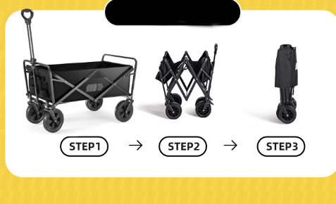 Tanstrider Heavy Duty Collapsible All-Terrain Camping Wagon with Dual Brakes