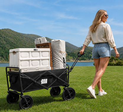 Tanstrider Heavy Duty Collapsible All-Terrain Camping Wagon with Dual Brakes