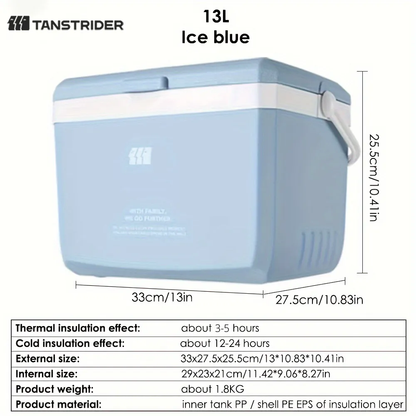 Tanstrider Portable Insulated Cooler Box with Ice Crystals (Hot & Cold Dual Use)